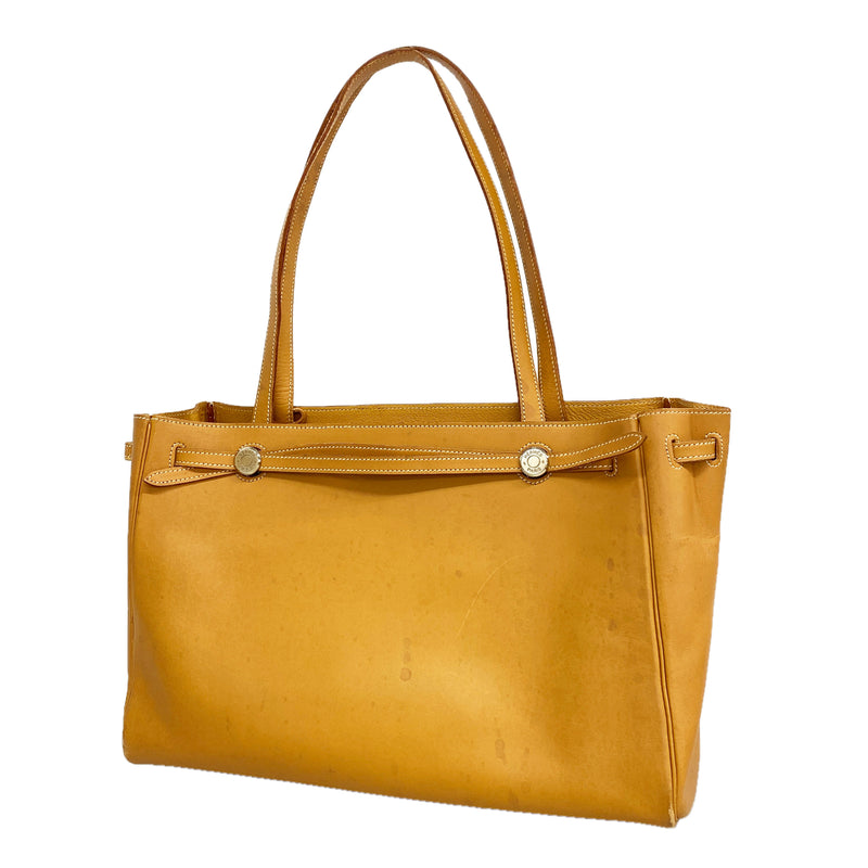 【6hb0843】エルメス トートバッグ カバナ ヴァッシュ ナチュラル シルバー金具 □E刻印【中古】レディース