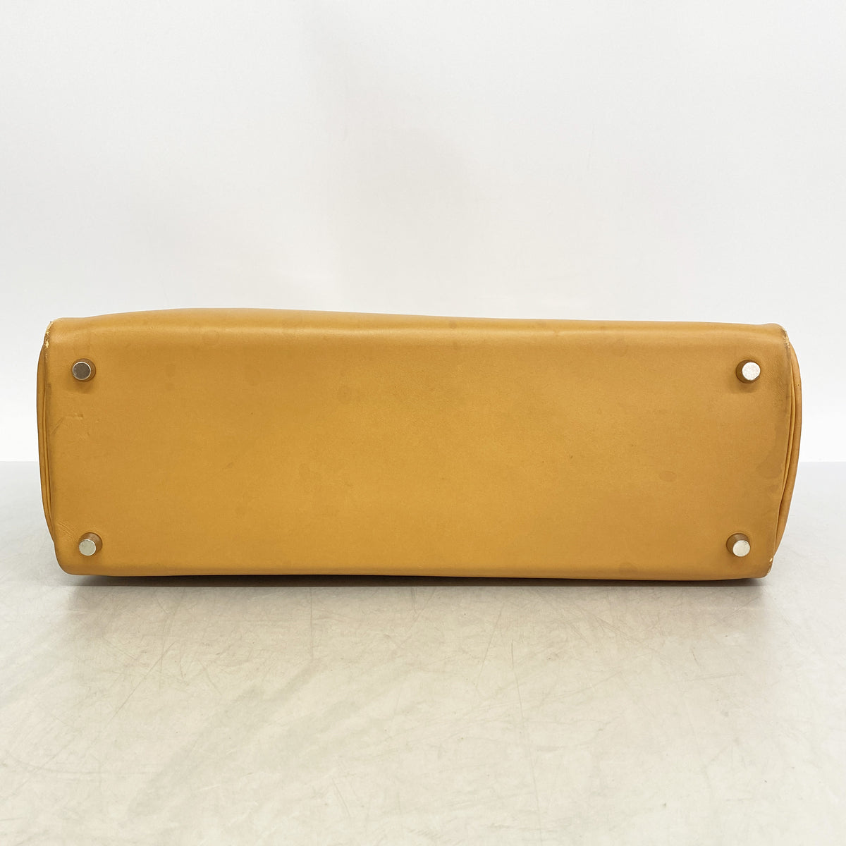 【6hb0843】エルメス トートバッグ カバナ ヴァッシュ ナチュラル シルバー金具 □E刻印【中古】レディース