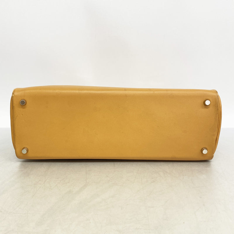 【6hb0843】エルメス トートバッグ カバナ ヴァッシュ ナチュラル シルバー金具 □E刻印【中古】レディース