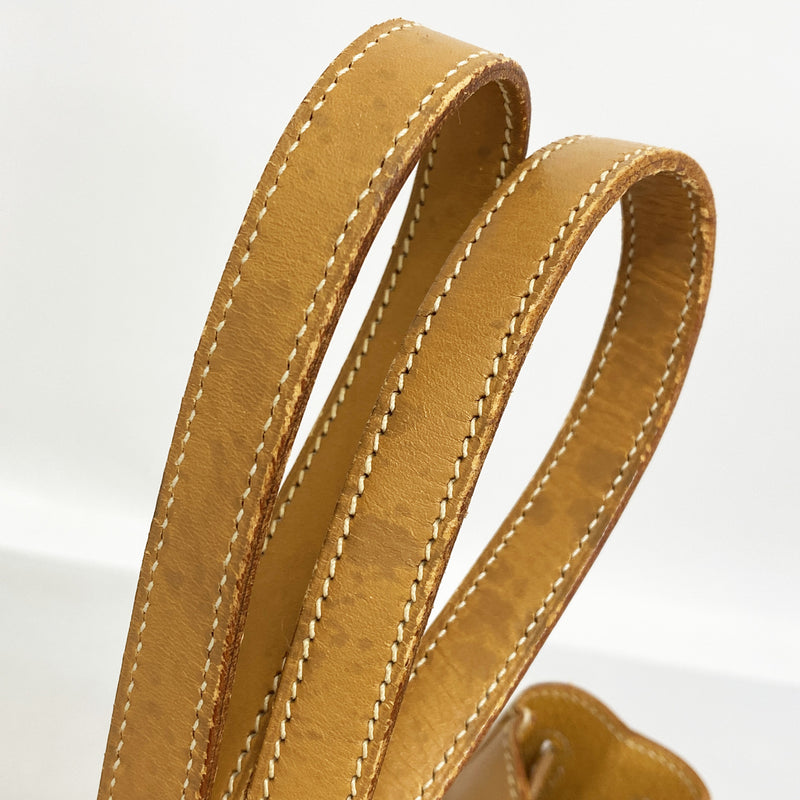 【6hb0843】エルメス トートバッグ カバナ ヴァッシュ ナチュラル シルバー金具 □E刻印【中古】レディース