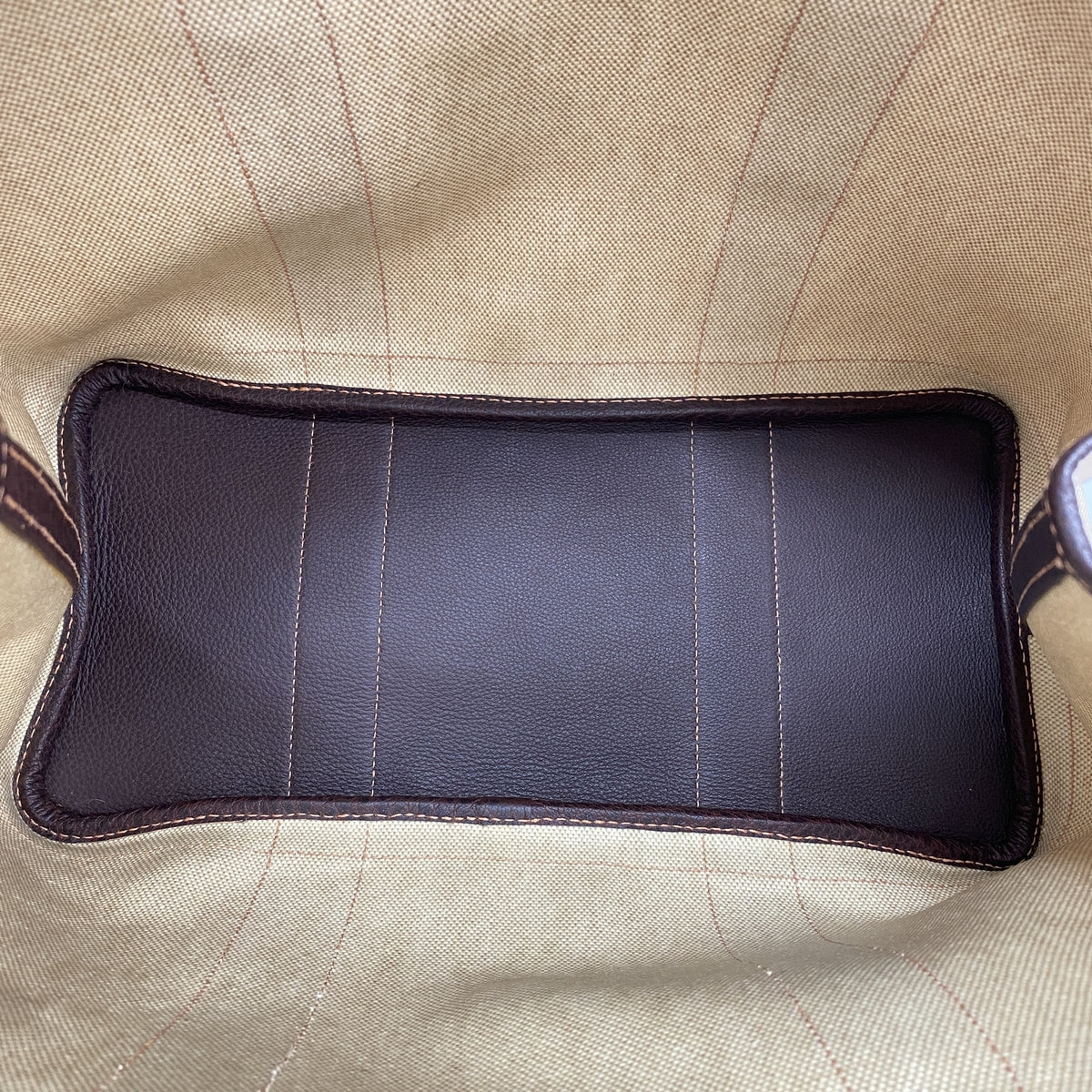 【6hb0844】エルメス トートバッグ ガーデンパーティPM トワルアッシュ ブラウン シルバー金具 □F刻印【中古】メンズ レディース ユニセックス