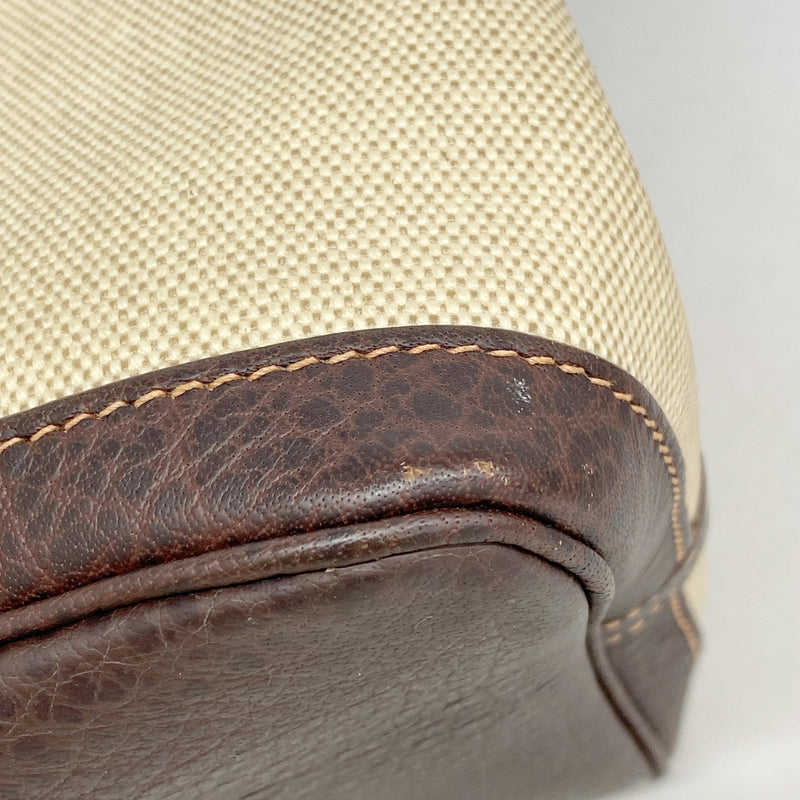【6hb0844】エルメス トートバッグ ガーデンパーティPM トワルアッシュ ブラウン シルバー金具 □F刻印【中古】メンズ レディース ユニセックス