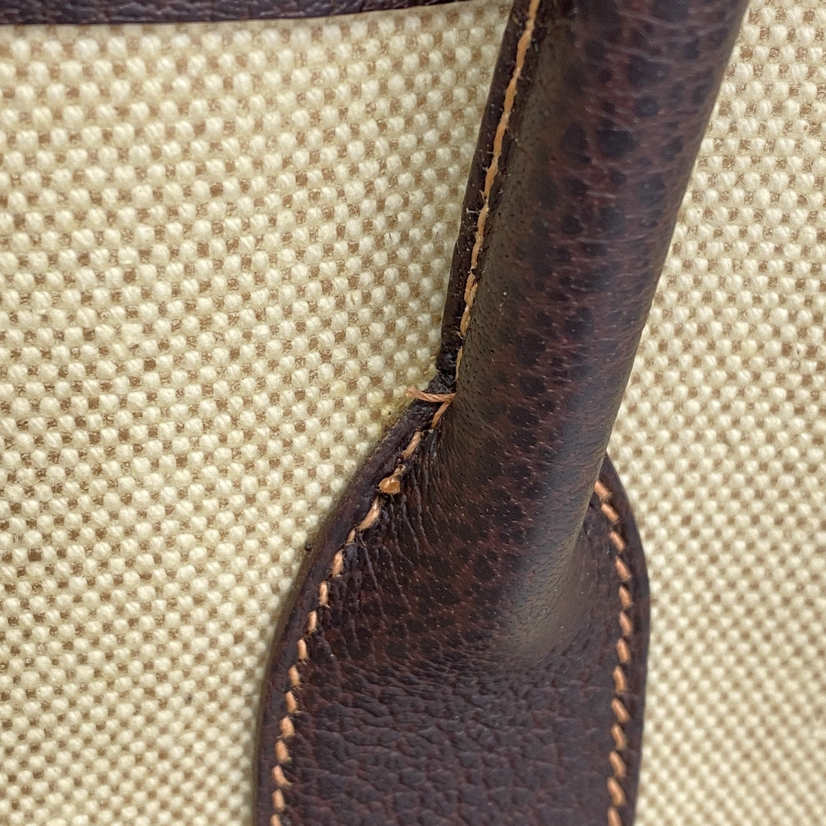 【6hb0844】エルメス トートバッグ ガーデンパーティPM トワルアッシュ ブラウン シルバー金具 □F刻印【中古】メンズ レディース ユニセックス