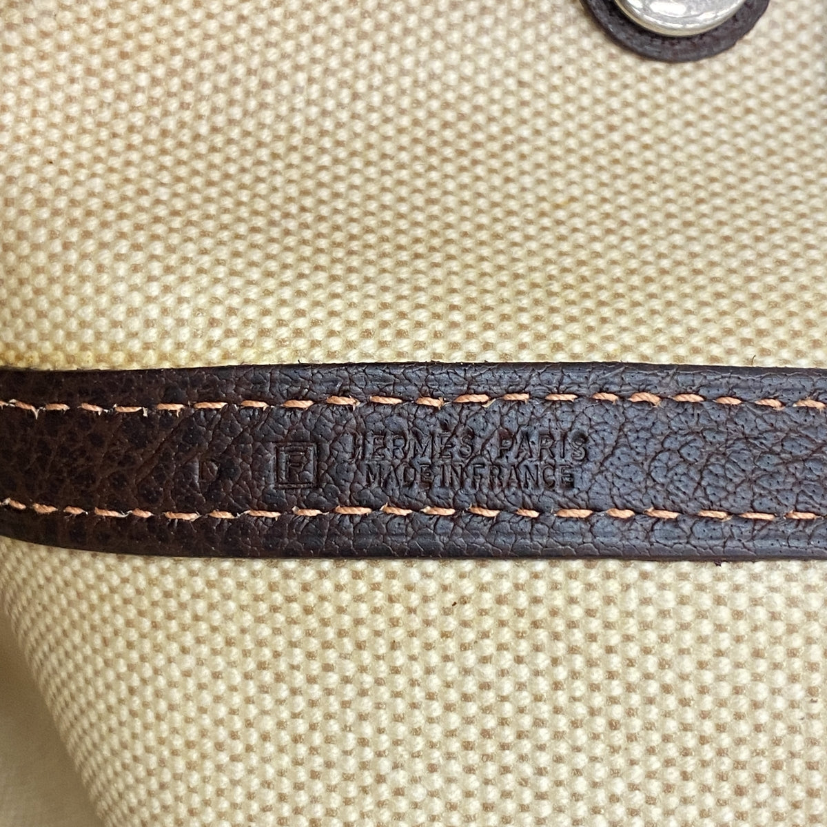 【6hb0844】エルメス トートバッグ ガーデンパーティPM トワルアッシュ ブラウン シルバー金具 □F刻印【中古】メンズ レディース ユニセックス