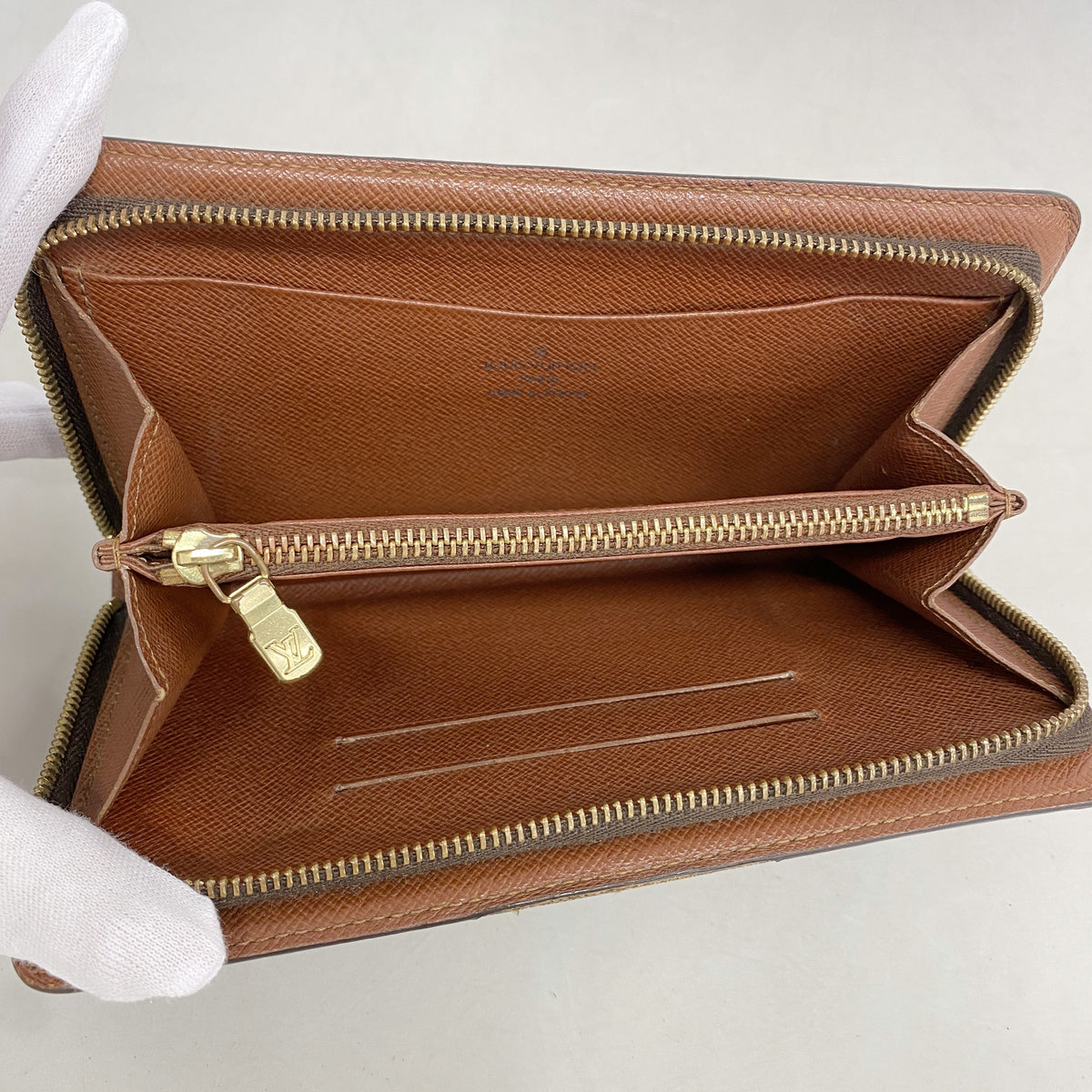 【6hb0860】ルイヴィトン 長財布 モノグラム ポルトモネジップ M61727 ブラウン【中古】メンズ レディース ユニセックス
