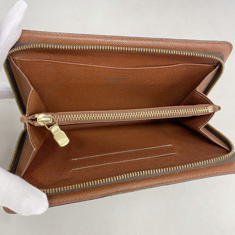【6hb0860】ルイヴィトン 長財布 モノグラム ポルトモネジップ M61727 ブラウン【中古】メンズ レディース ユニセックス