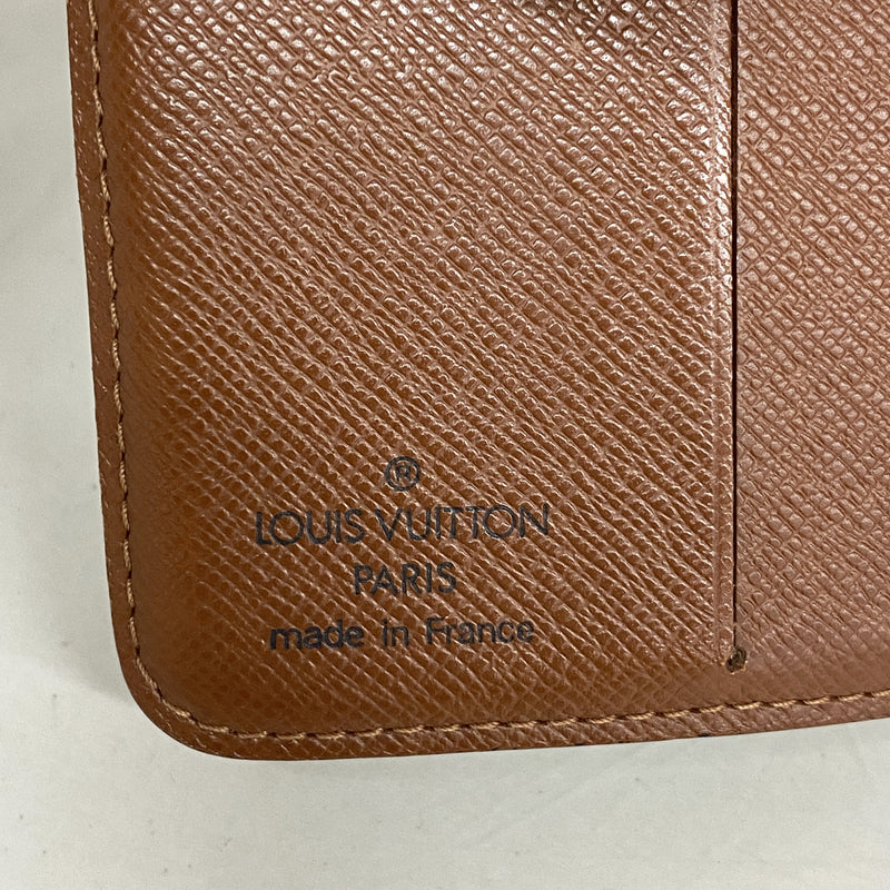 【6hb0861】ルイヴィトン 財布 モノグラム コンパクトジップ M61667 ブラウン【中古】レディース