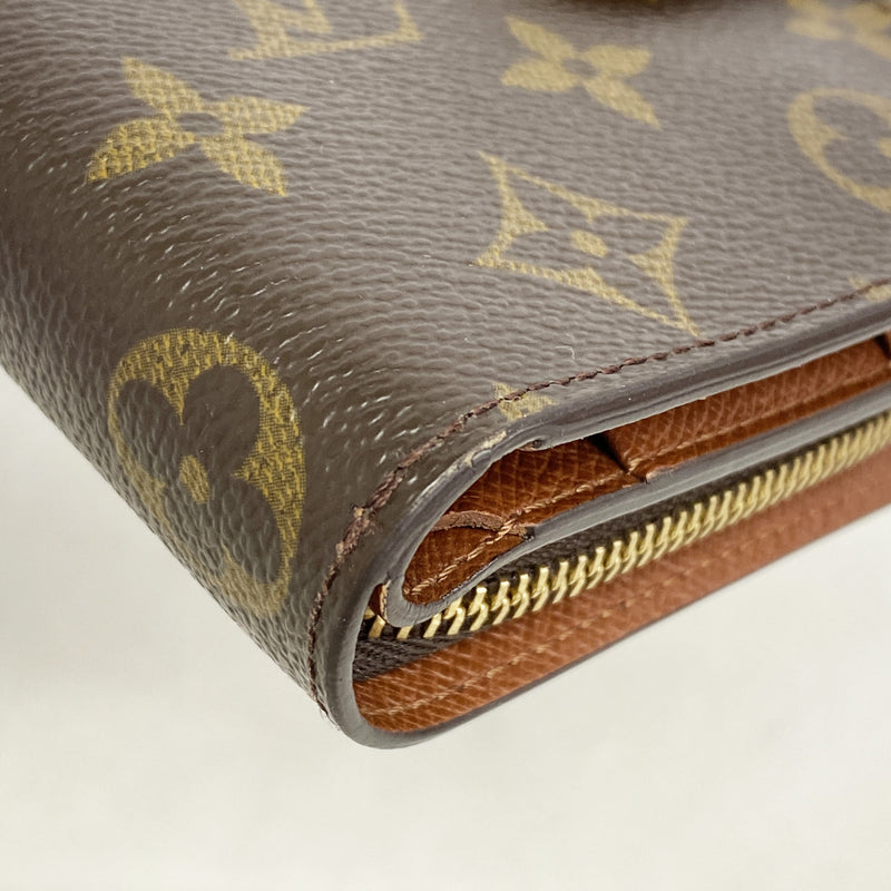 【6hb0862】ルイヴィトン 財布 モノグラム コンパクトジップ M61667 ブラウン【中古】レディース