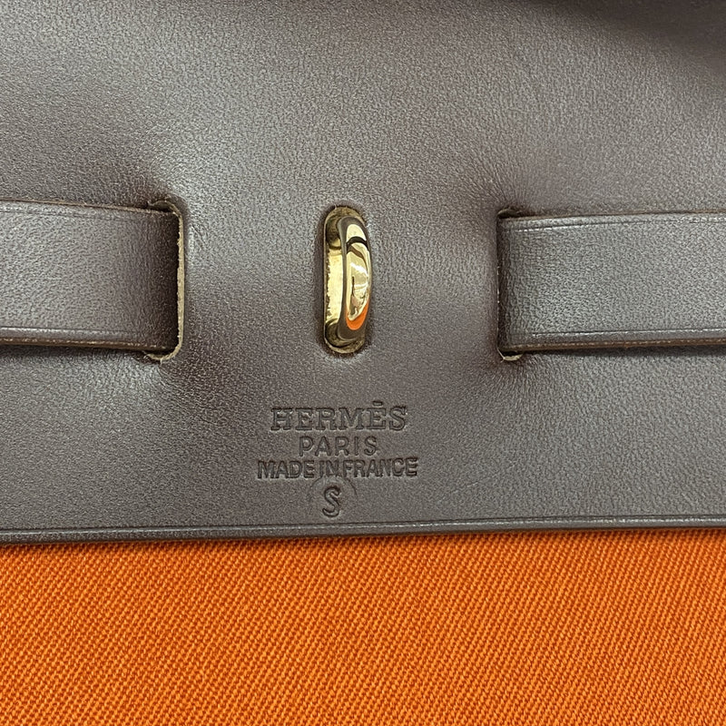 【6hb0873】エルメス ハンドバッグ エールバッグPM トワルオフィシエ オレンジ レッド ゴールド金具 □I刻印 2wayバッグ【中古】レディース