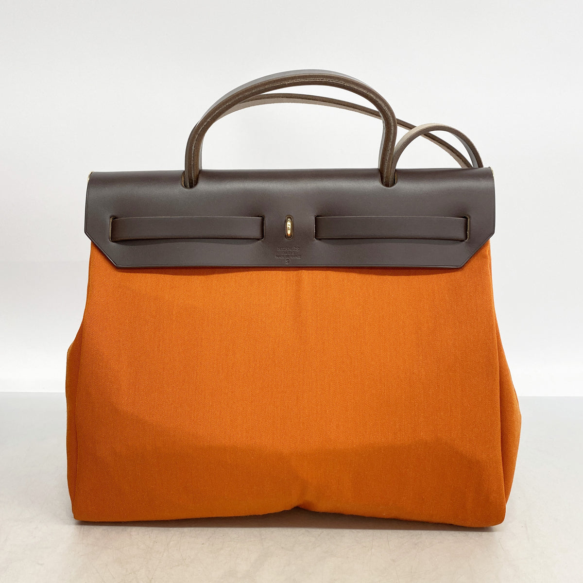【6hb0873】エルメス ハンドバッグ エールバッグPM トワルオフィシエ オレンジ レッド ゴールド金具 □I刻印 2wayバッグ【中古】レディース