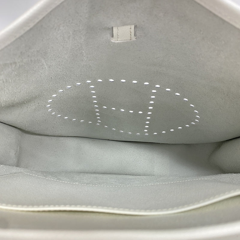 【6hb0874】エルメス ショルダーバッグ エヴリン1PM ヴォーエプソン ホワイト シルバー金具 □H刻印【中古】レディース
