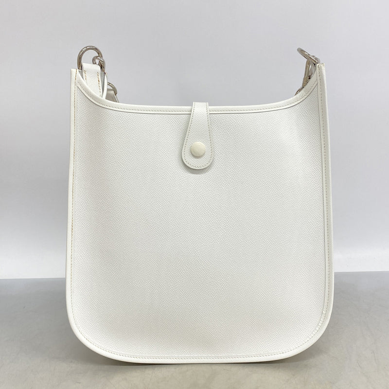 【6hb0874】エルメス ショルダーバッグ エヴリン1PM ヴォーエプソン ホワイト シルバー金具 □H刻印【中古】レディース