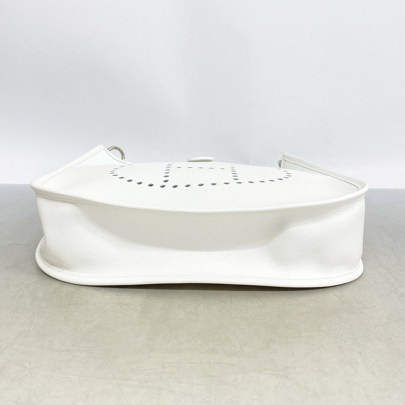 【6hb0874】エルメス ショルダーバッグ エヴリン1PM ヴォーエプソン ホワイト シルバー金具 □H刻印【中古】レディース