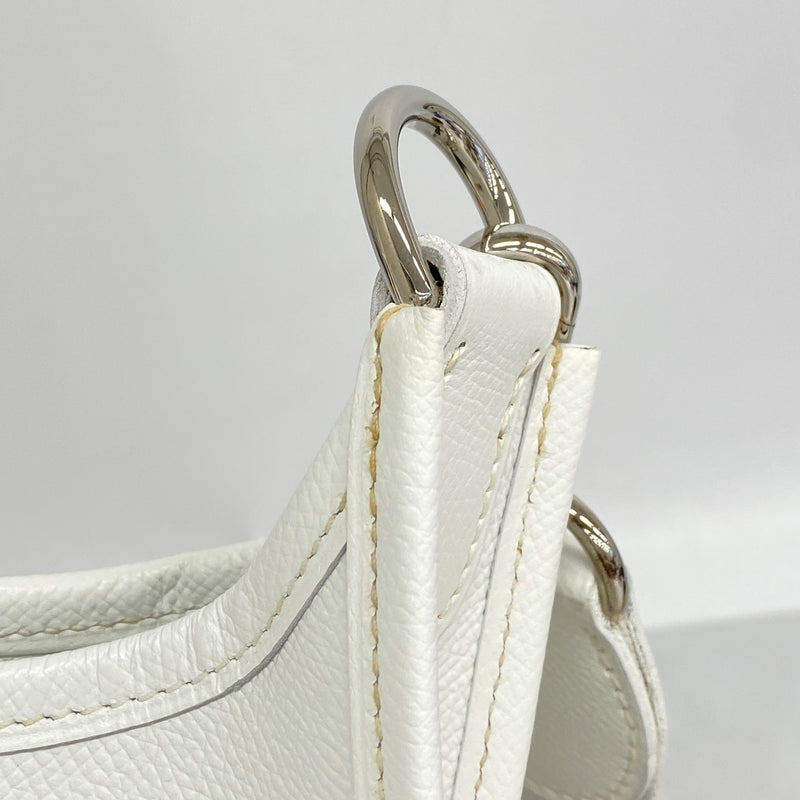 【6hb0874】エルメス ショルダーバッグ エヴリン1PM ヴォーエプソン ホワイト シルバー金具 □H刻印【中古】レディース