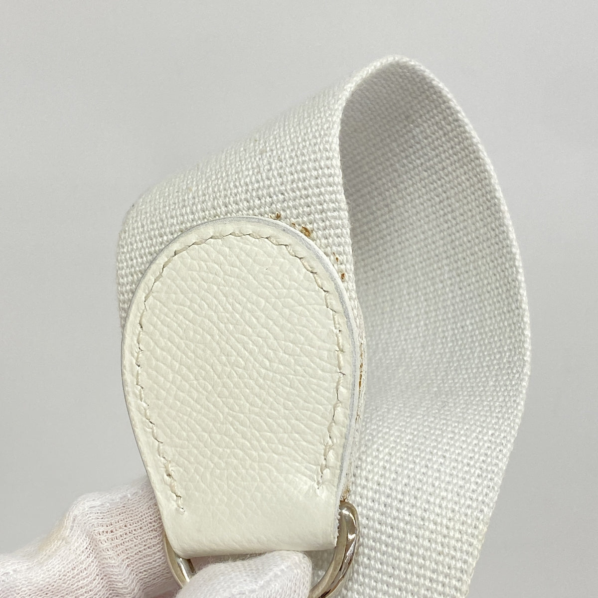 【6hb0874】エルメス ショルダーバッグ エヴリン1PM ヴォーエプソン ホワイト シルバー金具 □H刻印【中古】レディース