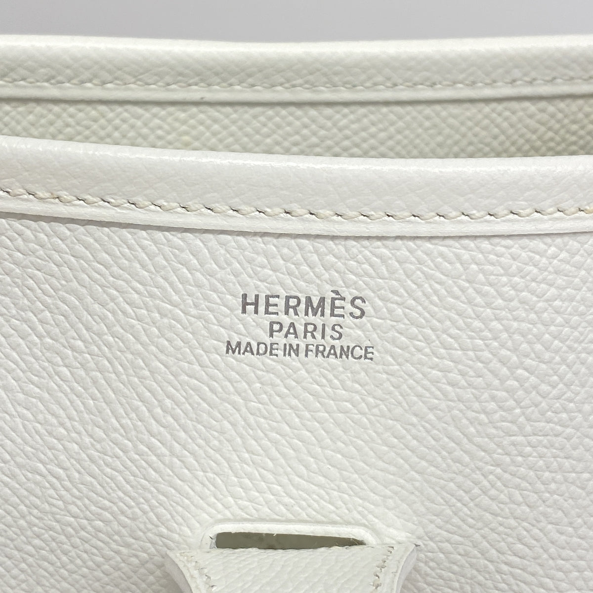 【6hb0874】エルメス ショルダーバッグ エヴリン1PM ヴォーエプソン ホワイト シルバー金具 □H刻印【中古】レディース