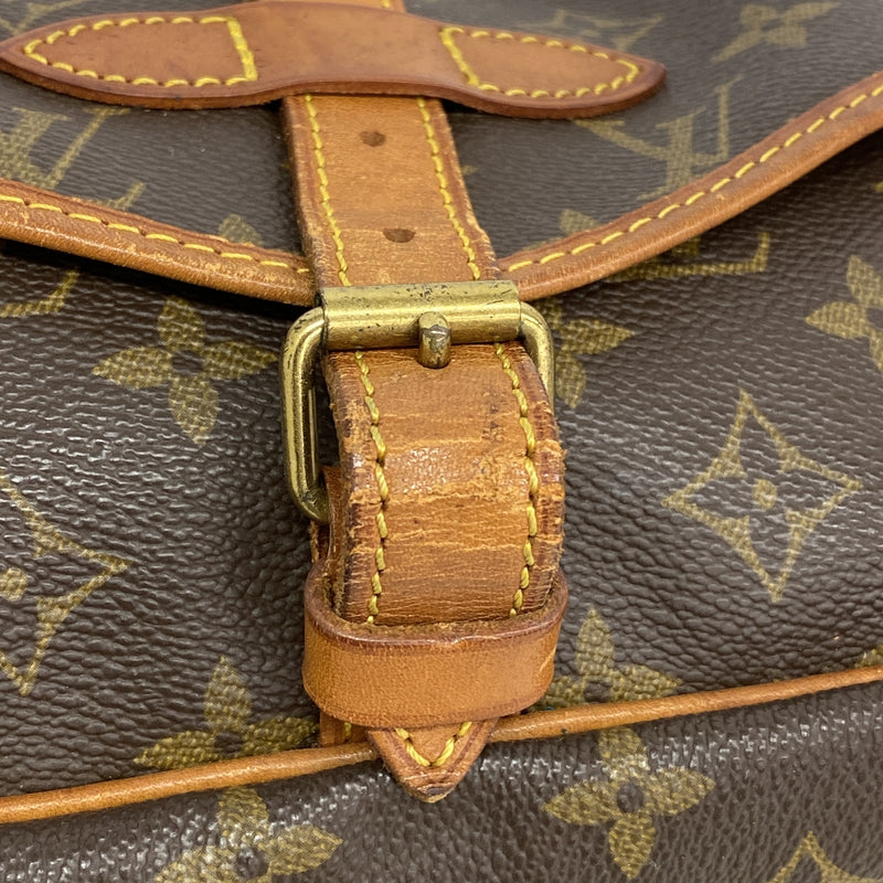 【6hb0875】ルイヴィトン ショルダーバッグ モノグラム ソミュール30 M42256 ブラウン【中古】レディース