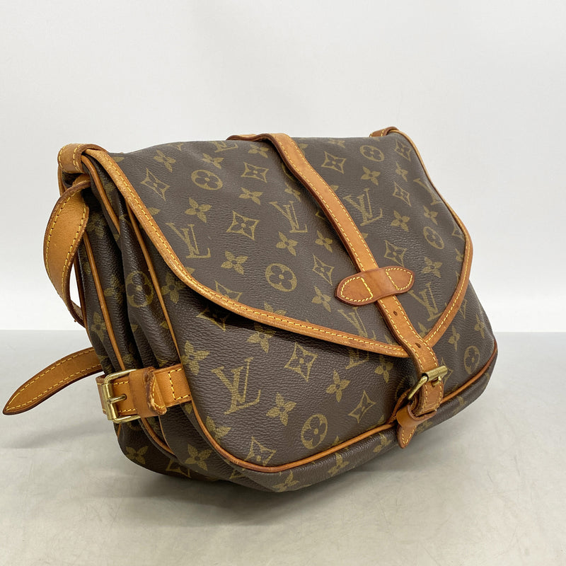 【6hb0875】ルイヴィトン ショルダーバッグ モノグラム ソミュール30 M42256 ブラウン【中古】レディース