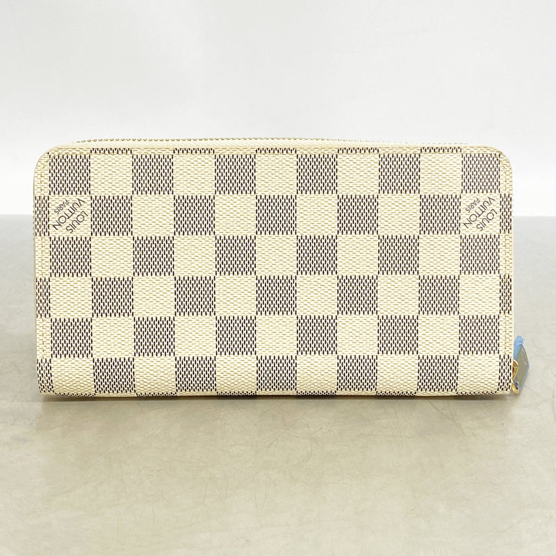 【6hb0882】ルイヴィトン 長財布 ダミエ・アズール ジッピーウォレット N60019 ホワイト【中古】レディース