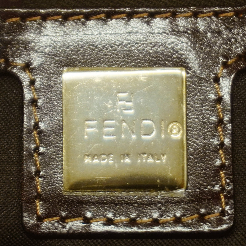 【6hb0894】フェンディ ハンドバッグ ズッカ マンマバケット コーデュロイ オーカー シルバー金具【中古】レディース