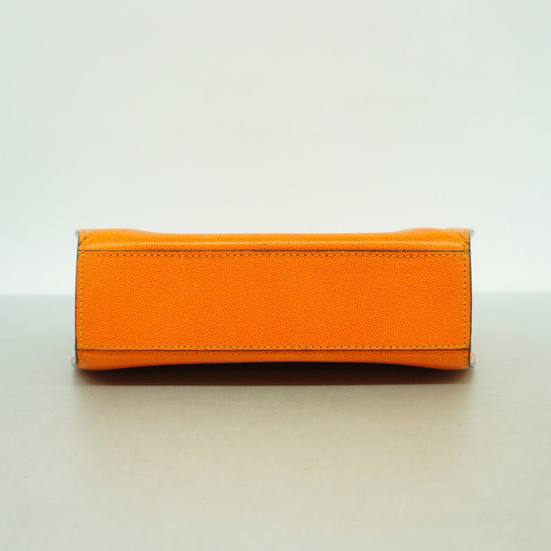 【6hb0898】カルティエ ハンドバッグ パンテール レザー オレンジ ゴールド金具【中古】レディース