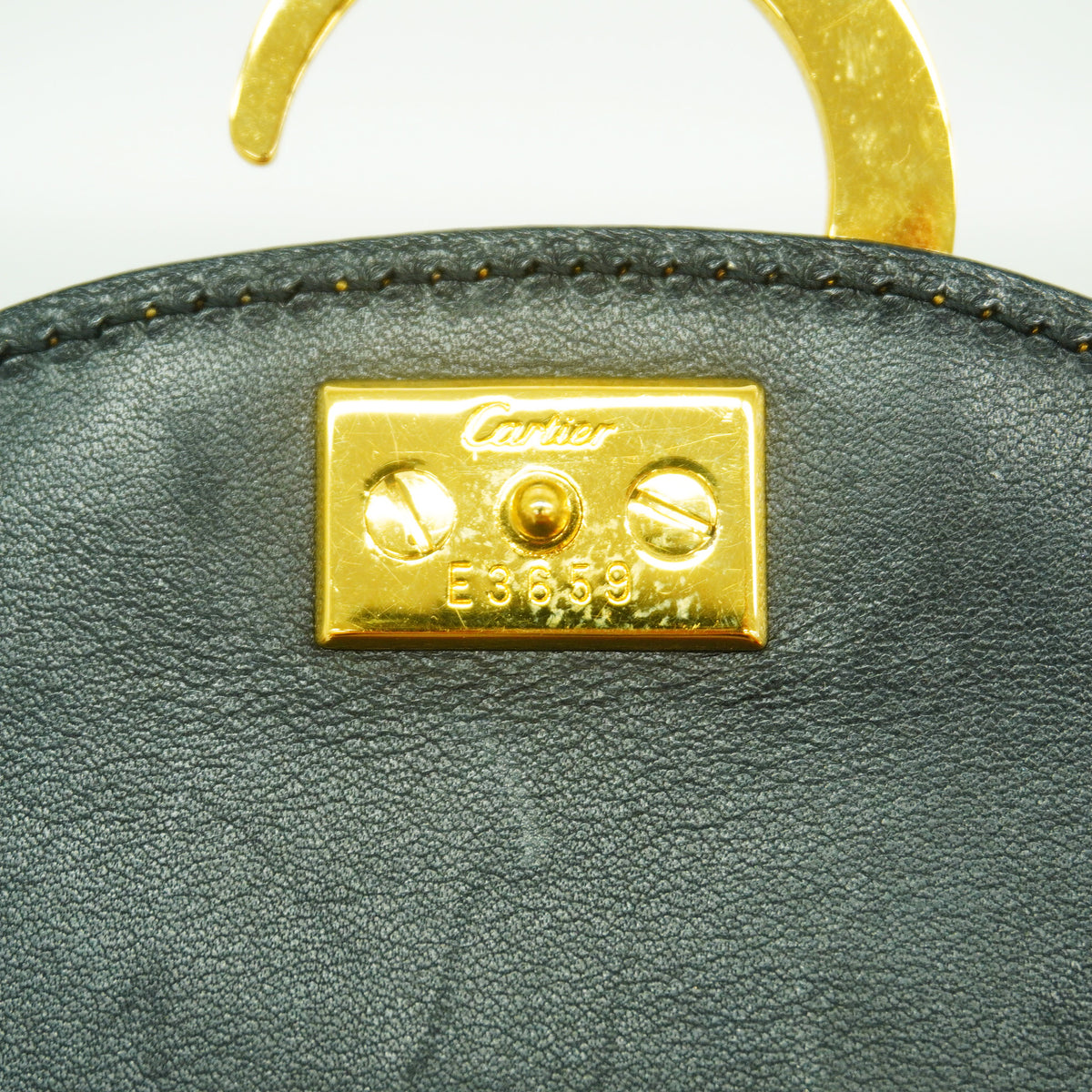 【6hb0898】カルティエ ハンドバッグ パンテール レザー オレンジ ゴールド金具【中古】レディース
