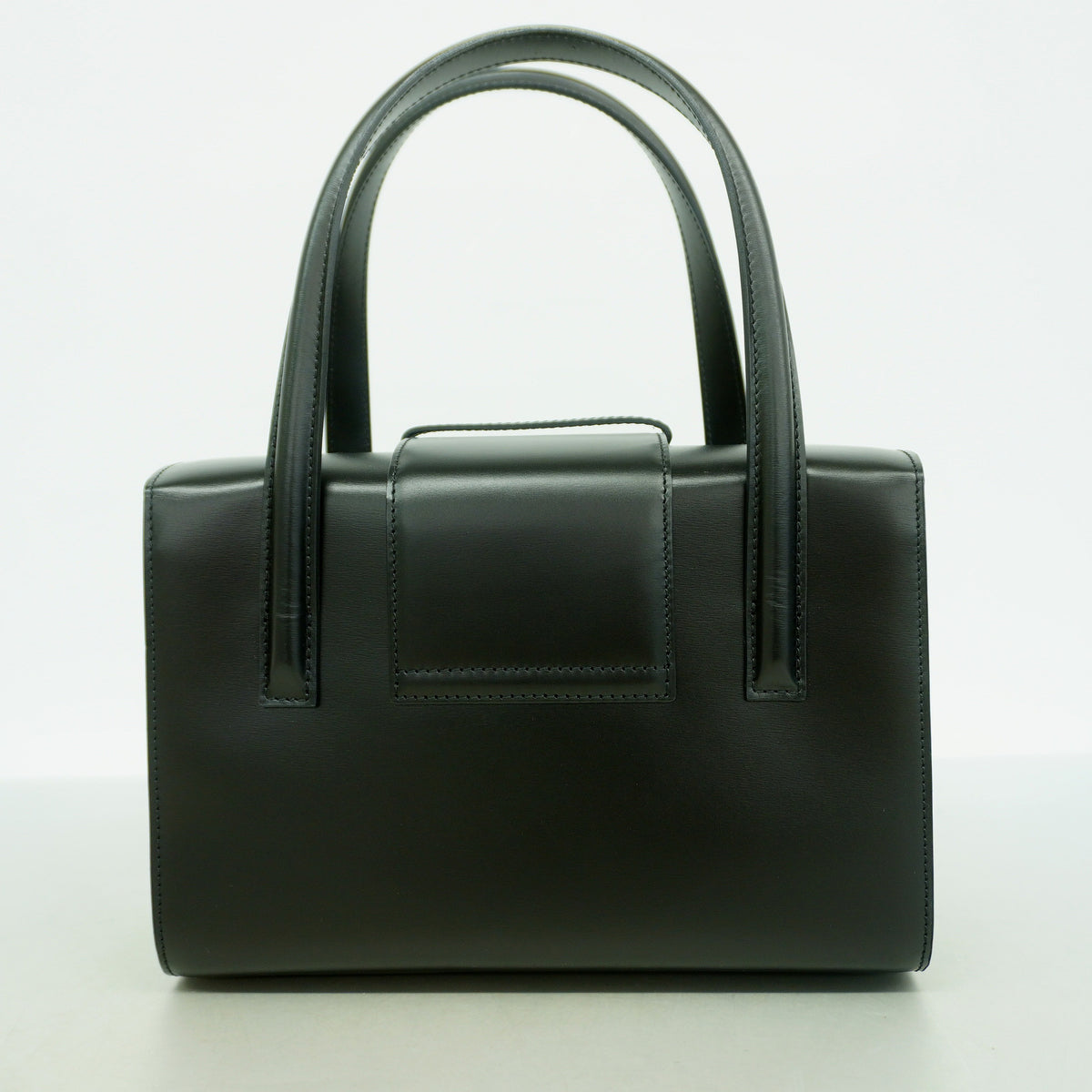 【6hb0900】カルティエ ハンドバッグ パンテール レザー ブラック シルバー金具【中古】レディース