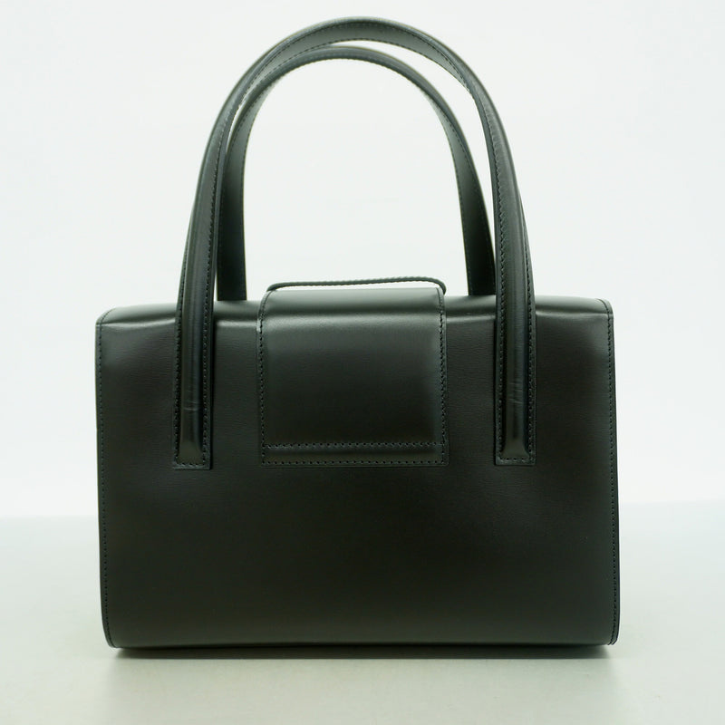 【6hb0900】カルティエ ハンドバッグ パンテール レザー ブラック シルバー金具【中古】レディース