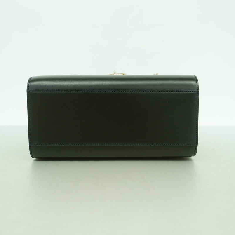 【6hb0900】カルティエ ハンドバッグ パンテール レザー ブラック シルバー金具【中古】レディース