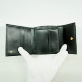 【6hb0901】カルティエ 三つ折り財布 パンテール レザー ブラック ゴールド金具【中古】レディース