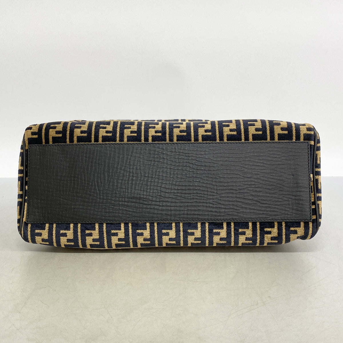 【6hb0914】フェンディ トートバッグ ズッカ エトニコ パイル ブラック ベージュ ゴールド金具【中古】レディース