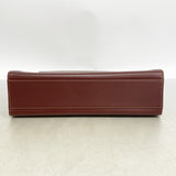【6hb0915】カルティエ ハンドバッグ マスト レザー ボルドー ゴールド金具【中古】レディース