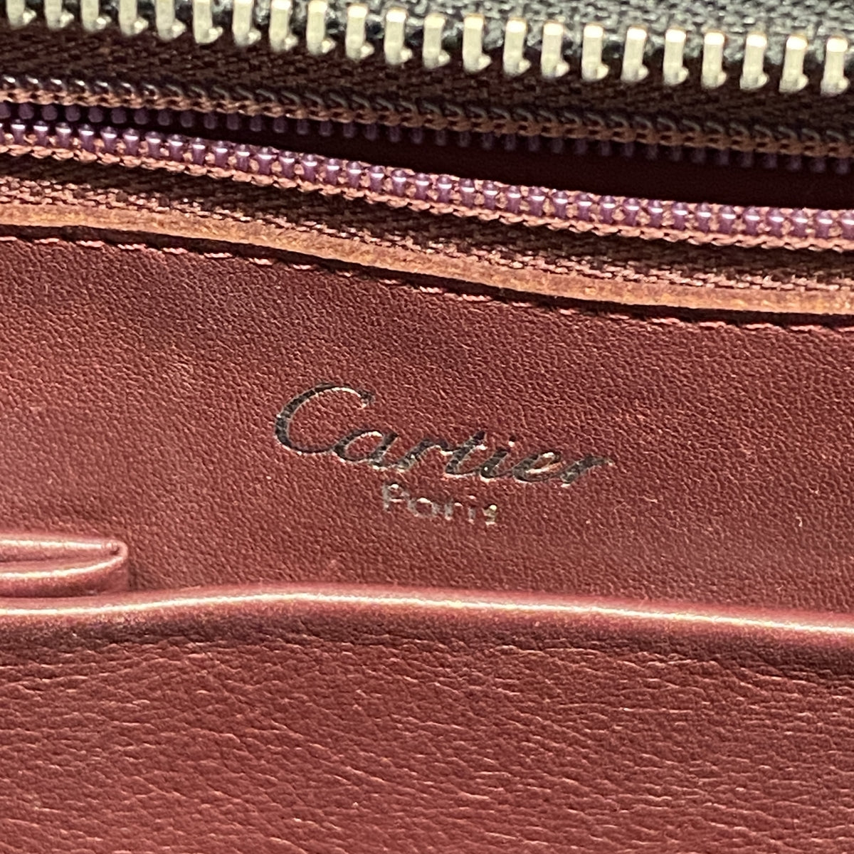 【6hb0916】カルティエ トートバッグ カボション レザー ブラック シルバー金具【中古】レディース