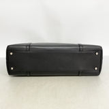 【6hb0916】カルティエ トートバッグ カボション レザー ブラック シルバー金具【中古】レディース