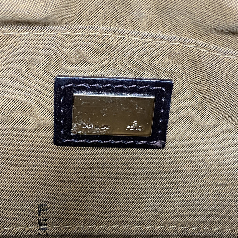 【6hb0930】フェンディ ハンドバッグ ズッカ ナイロンキャンバス ブラウン シャンパンゴールド金具【中古】レディース