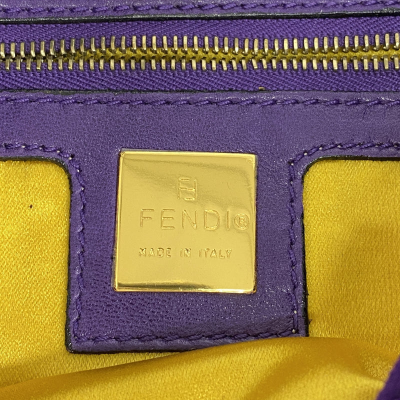 【6hb0931】フェンディ ハンドバッグ マンマバケット スウェード パープル ゴールド金具【中古】レディース