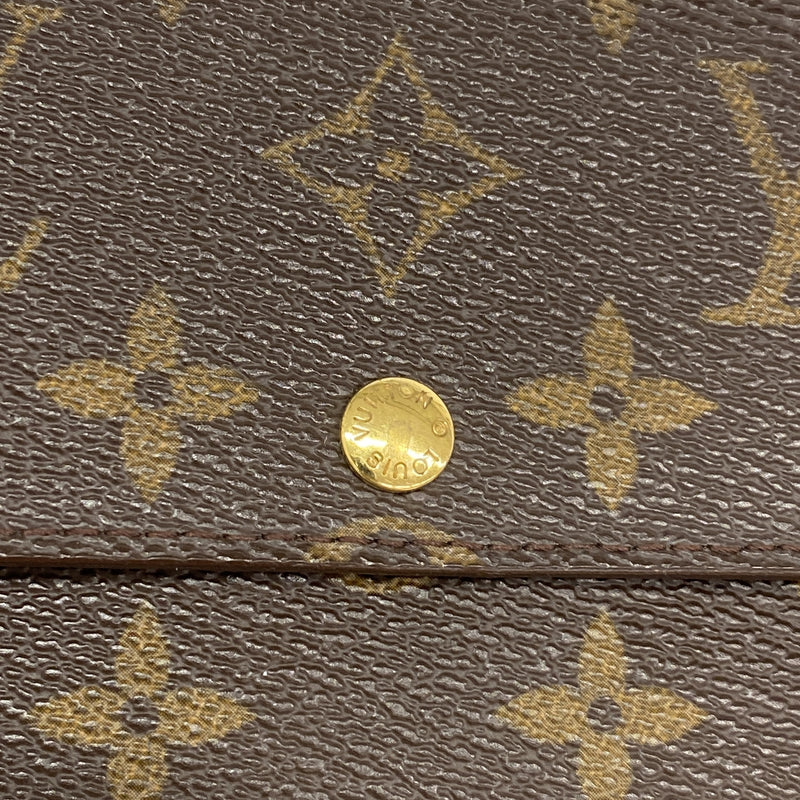 【6hb0946】ルイヴィトン 長財布 モノグラム ポシェットポルトモネクレディ M61725 ブラウン【中古】レディース