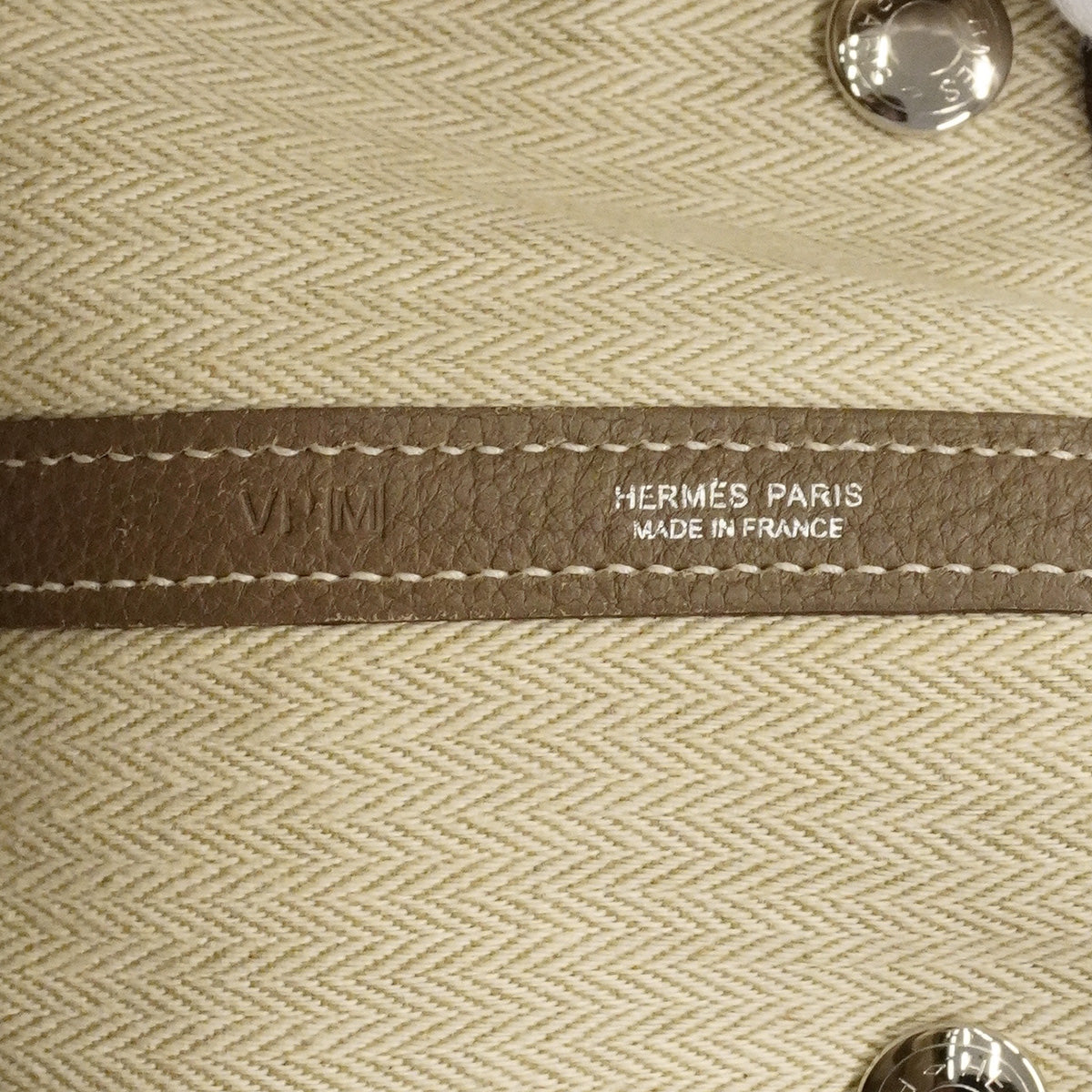 【6hb0960】エルメス トートバッグ ガーデンパーティPM ネゴンダ エトゥープ シルバー金具 □M刻印【中古】レディース