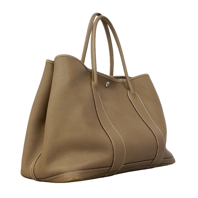 【6hb0960】エルメス トートバッグ ガーデンパーティPM ネゴンダ エトゥープ シルバー金具 □M刻印【中古】レディース
