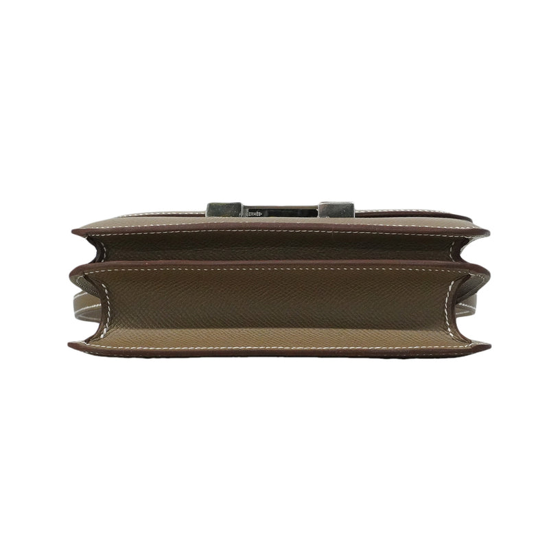 【6hb0963】エルメス ショルダーバッグ コンスタンスミニ ヴォーエプソン エトゥープ シルバー金具 G刻印【中古】レディース