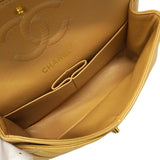 【6hb0964】シャネル ショルダーバッグ マトラッセ Wフラップ Wチェーン ラムスキン ベージュ ゴールド金具【中古】レディース