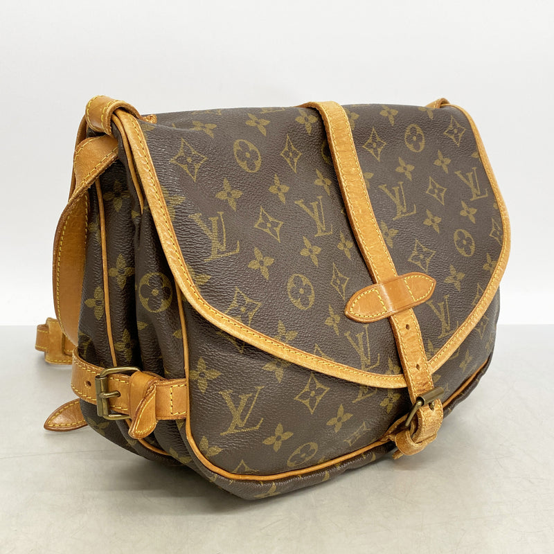 【6hb0978】ルイヴィトン ショルダーバッグ モノグラム ソミュール30 M42256 ブラウン【中古】レディース