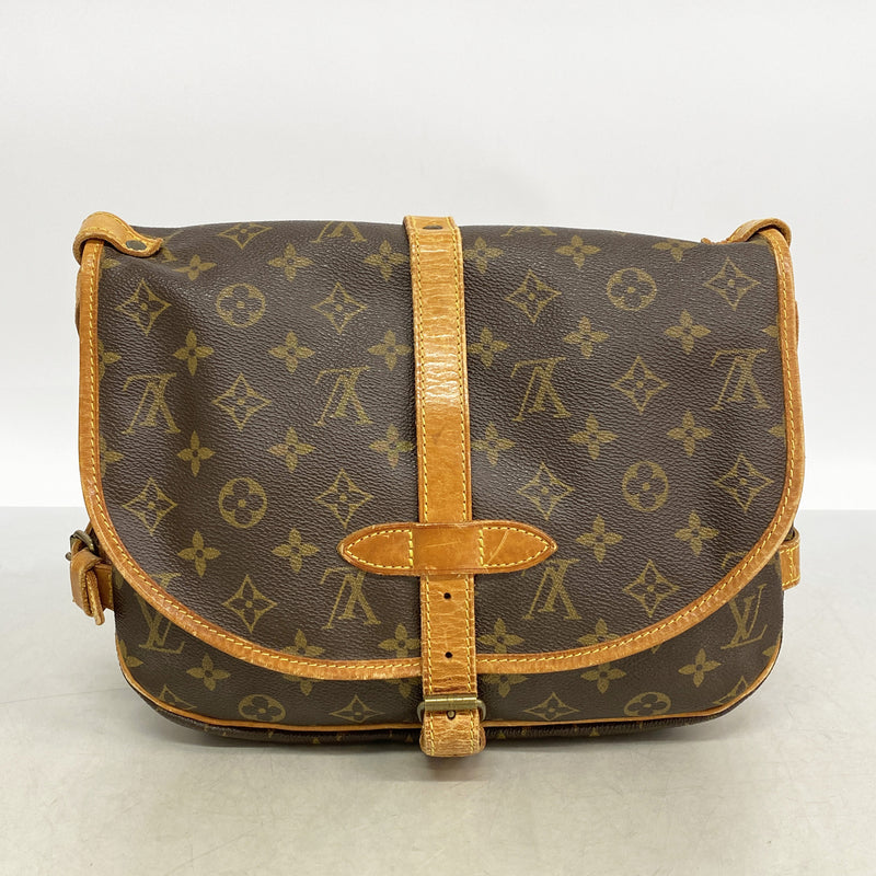 【6hb0978】ルイヴィトン ショルダーバッグ モノグラム ソミュール30 M42256 ブラウン【中古】レディース