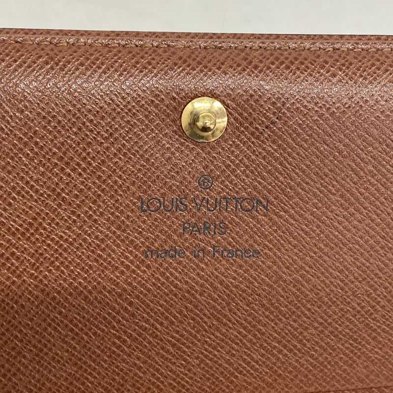 【6hb0982】ルイヴィトン 財布 モノグラム ポルトモネビエトレゾール M61730 ブラウン【中古】レディース