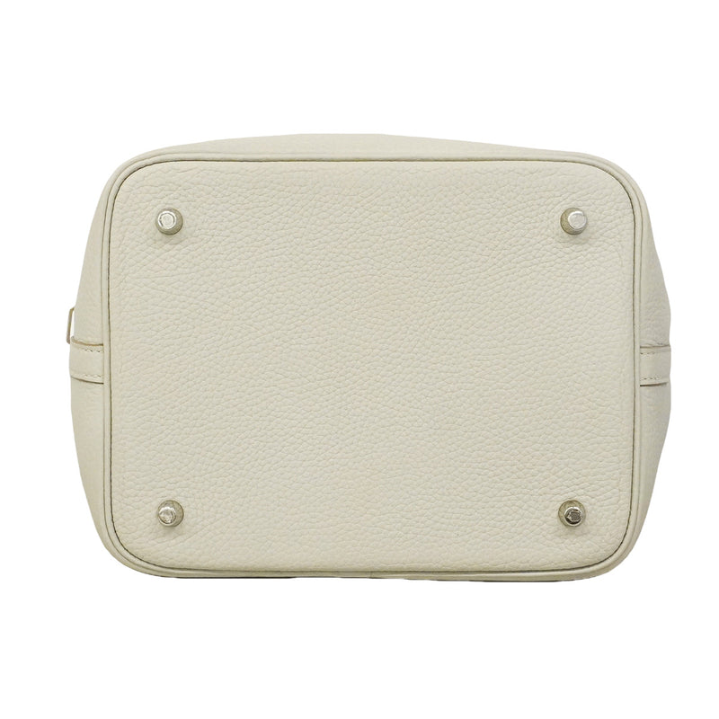 【6hb0987】エルメス ハンドバッグ ピコタンロックMM トリヨンクレマンス パールグレー シルバー金具 D刻印【中古】レディース