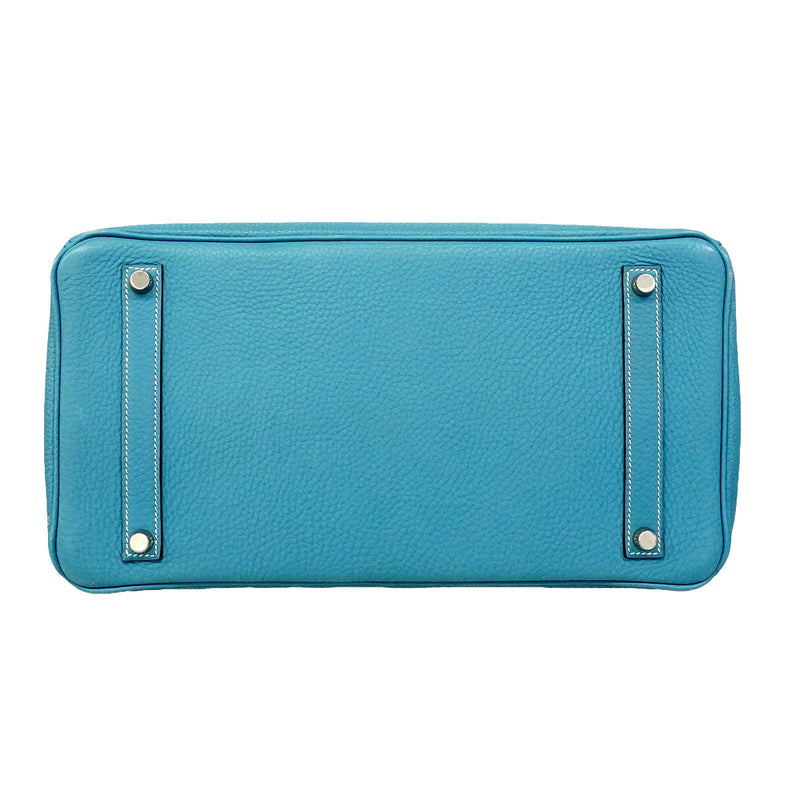 【6hb0988】エルメス ハンドバッグ バーキン35 トゴ ブルージーン シルバー金具 □C刻印【中古】レディース