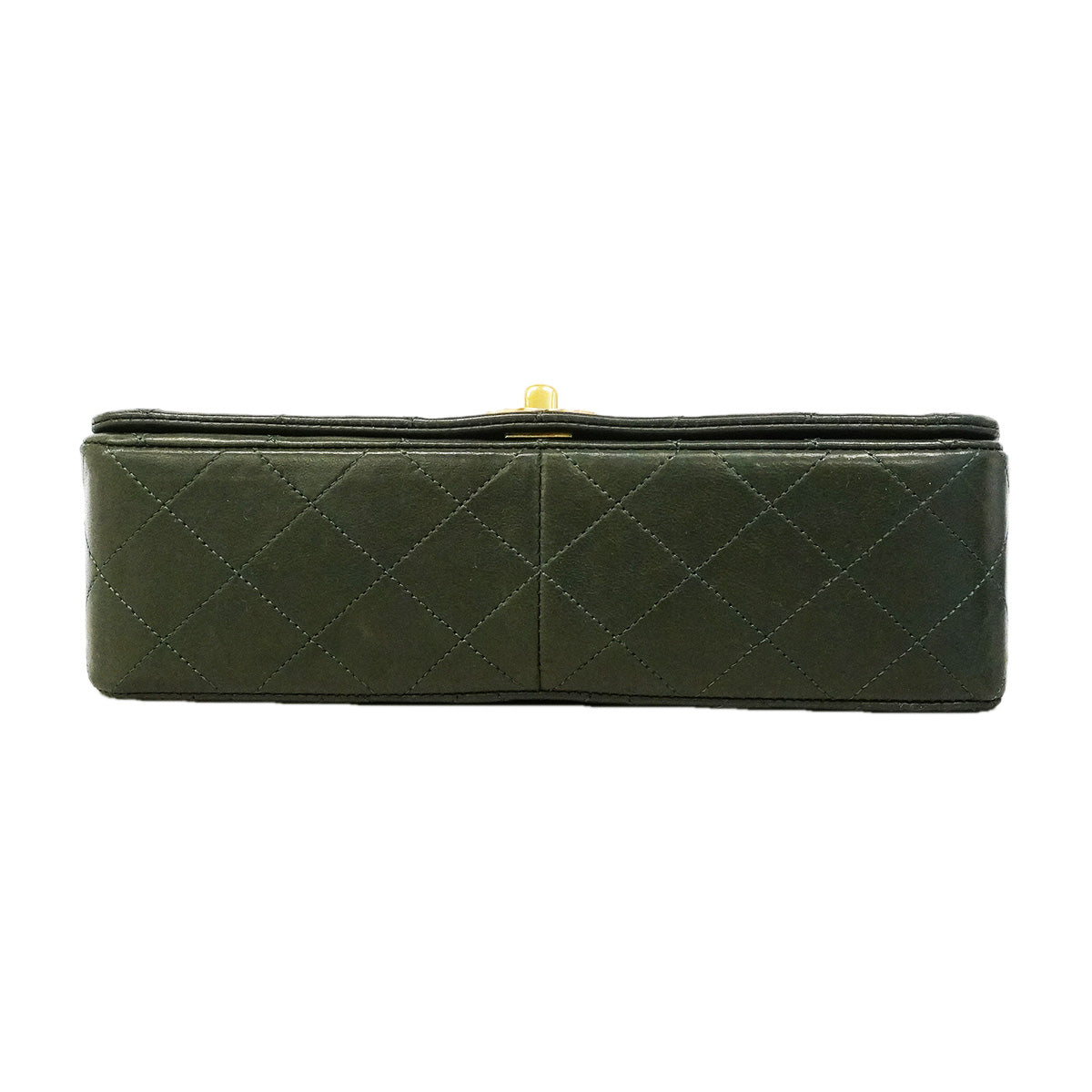 【6hb0989】シャネル ショルダーバッグ マトラッセ チェーンショルダー ラムスキン グリーン ゴールド金具【中古】レディース