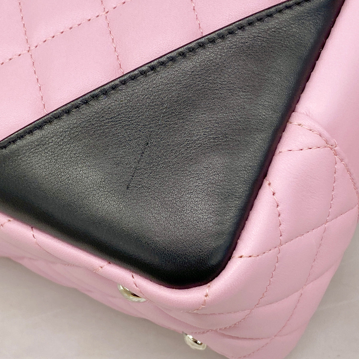 【6hb0998】シャネル トートバッグ カンボン ラムスキン ピンク シルバー金具【中古】レディース