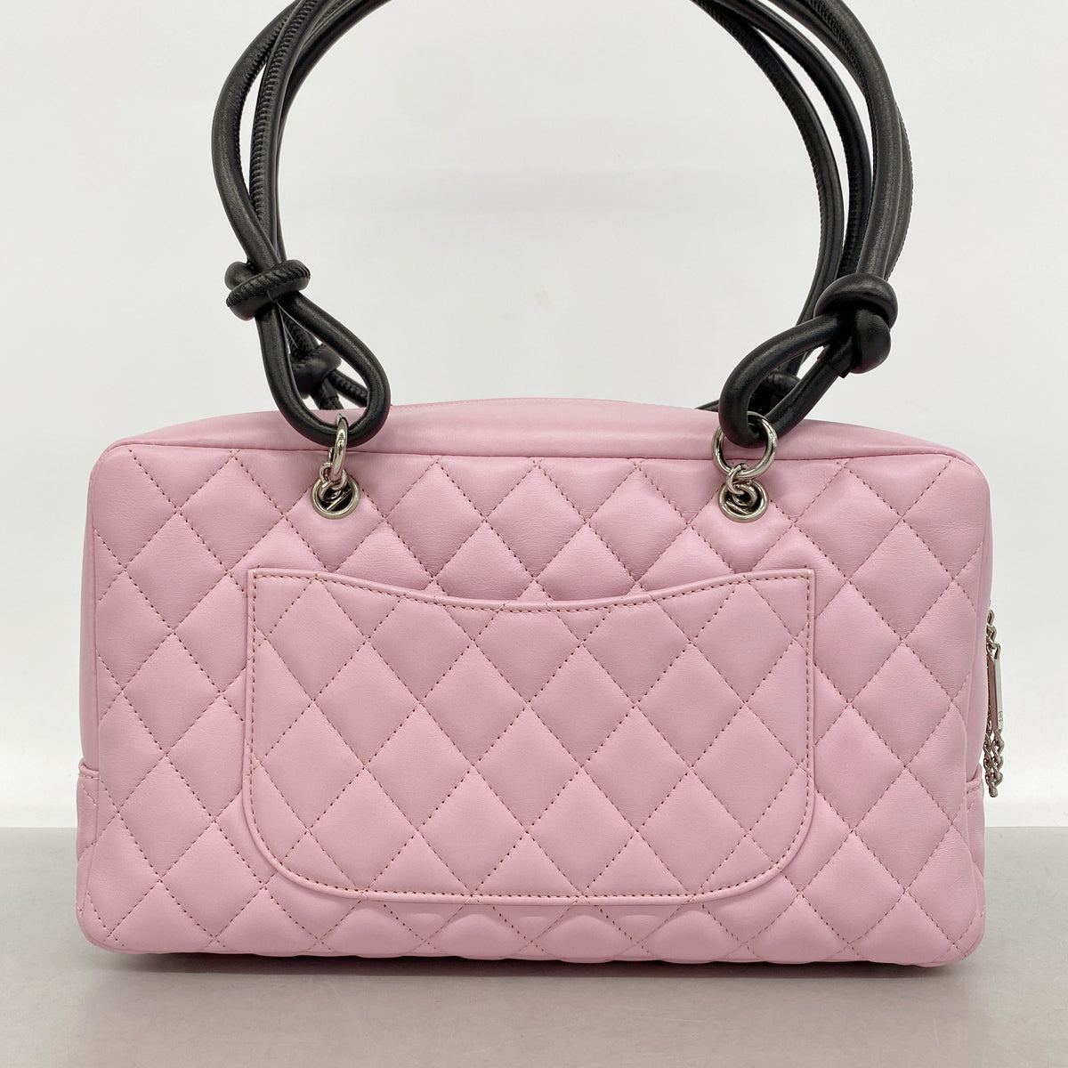 【6hb0998】シャネル トートバッグ カンボン ラムスキン ピンク シルバー金具【中古】レディース