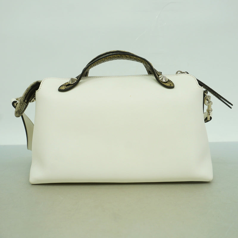 【6hb1002】フェンディ ハンドバッグ バイザウェイ レザー パイソン ホワイト シルバー金具 2wayバッグ【中古】レディース